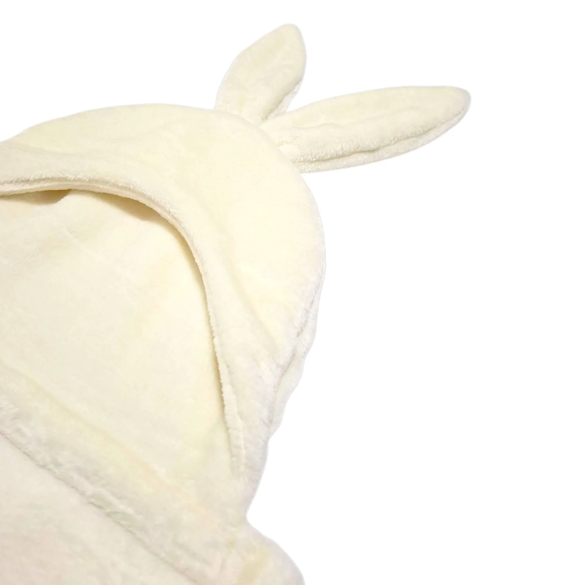 Cobija con Gorro Cary Conejo 80x100 cm, Tela polar Beige - Imagen 3