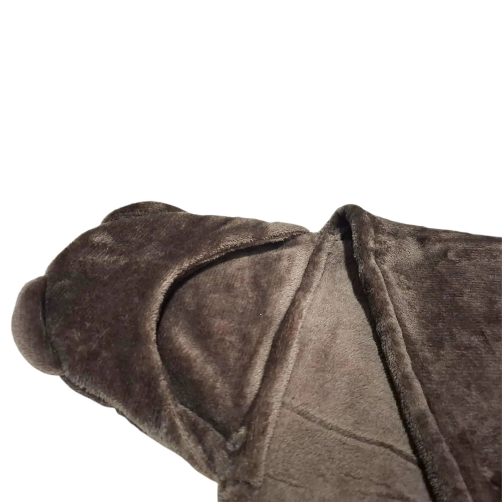 Cobija con Gorro Cary Oso 80x100 cm, Tela polar Café chocolate - Imagen 3