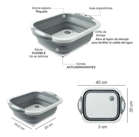 Tabla de Corte Expandible Multiusos 3 en 1 - Origami Home - Imagen 8