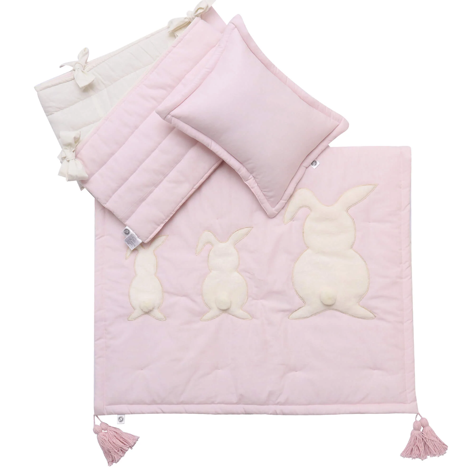 Juego de Cuna Cary bebé Conejitos 4 piezas Rosa